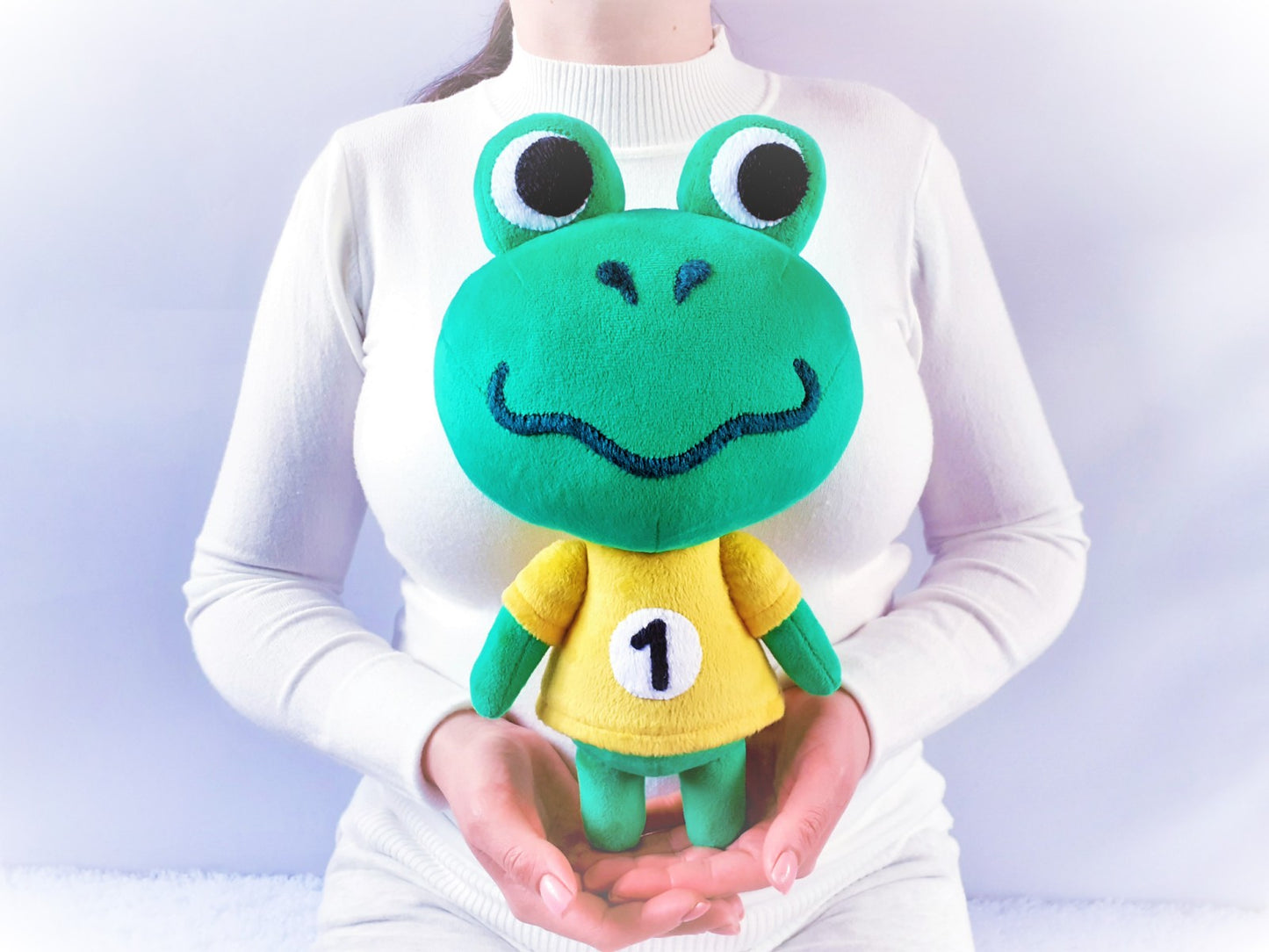 Handmade custom Tad the frog plush