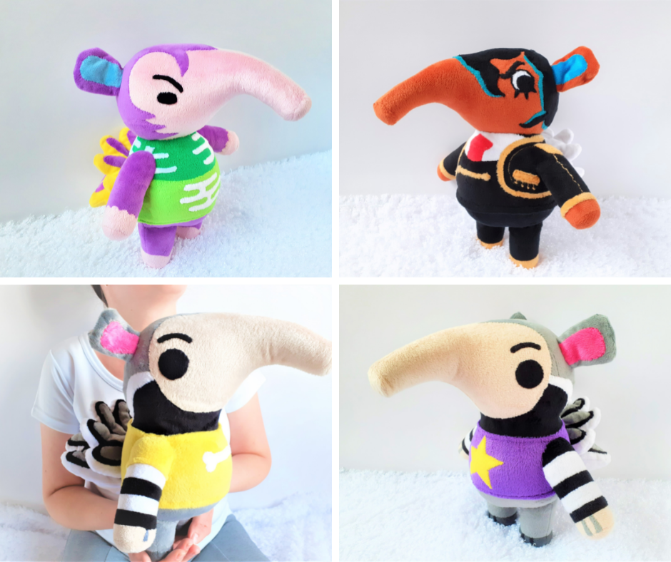 Custom handmade Snooty Animal Crossing toy anteater plush