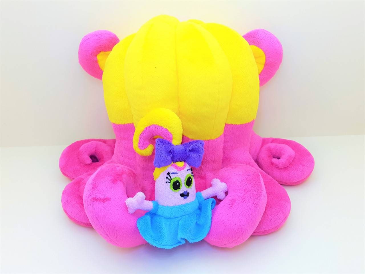 Cute doll with a big hair Handmade toy