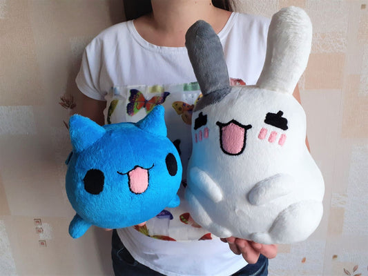 Handmade custom Bugcat and Bunny plushies