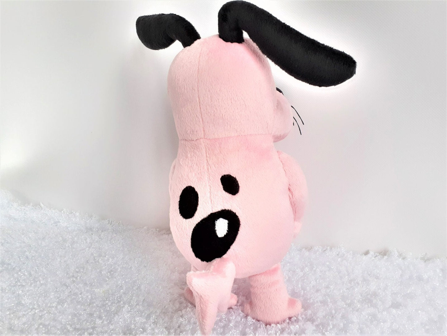 Stuffed pink Courage dog and Shirley Chihuahua plush