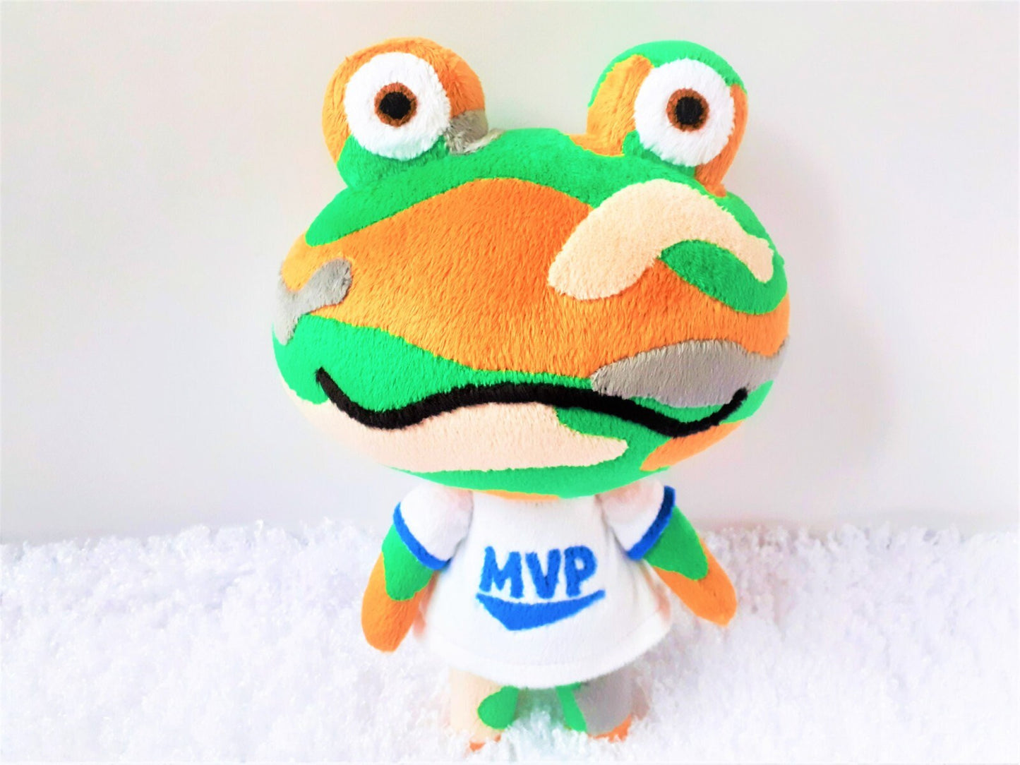 Handmade custom Camofrog the frog plushie