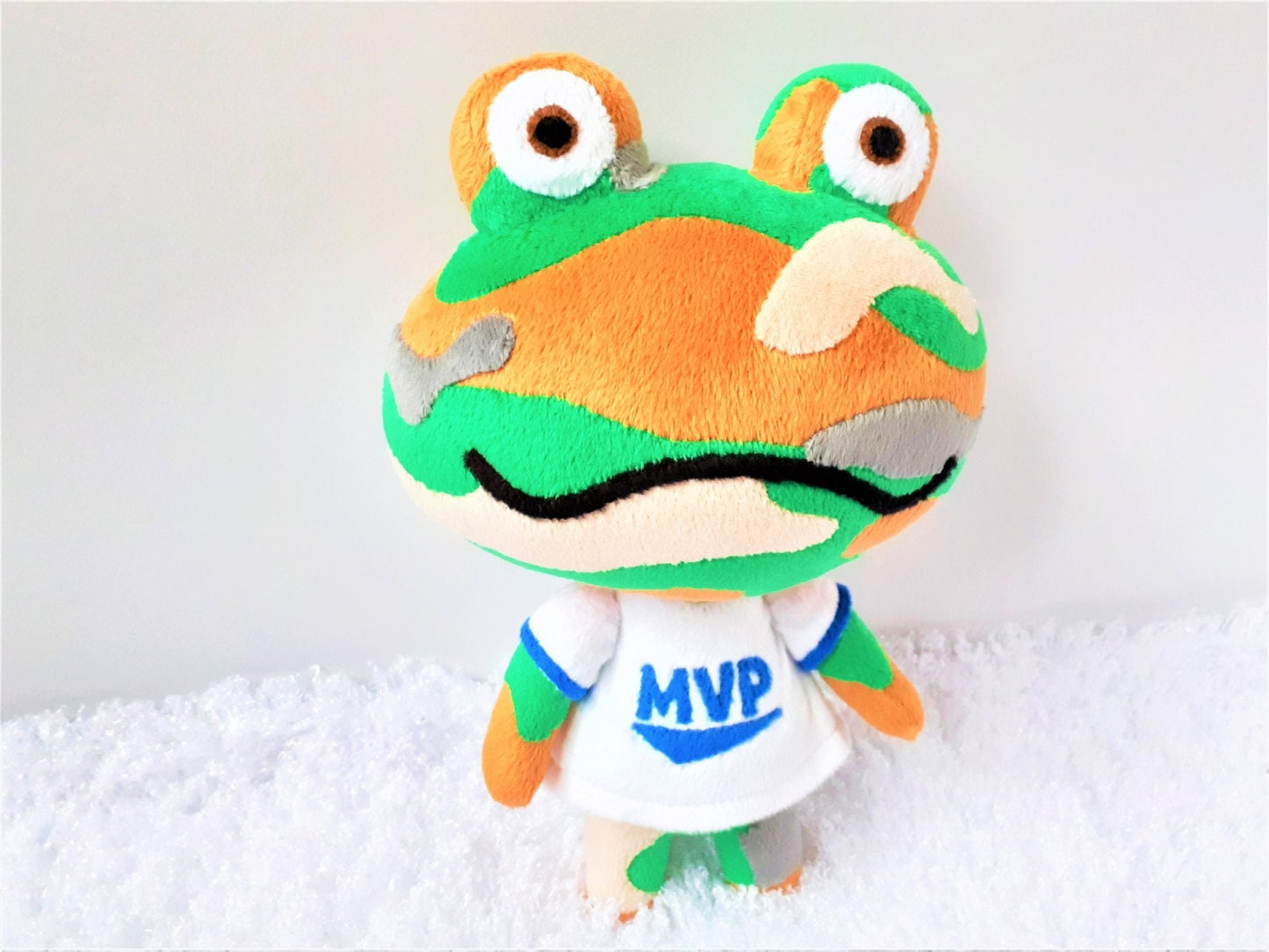 Handmade custom Camofrog the frog plushie