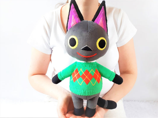 Custom stuffed Kiki Animal Crossing cat plush