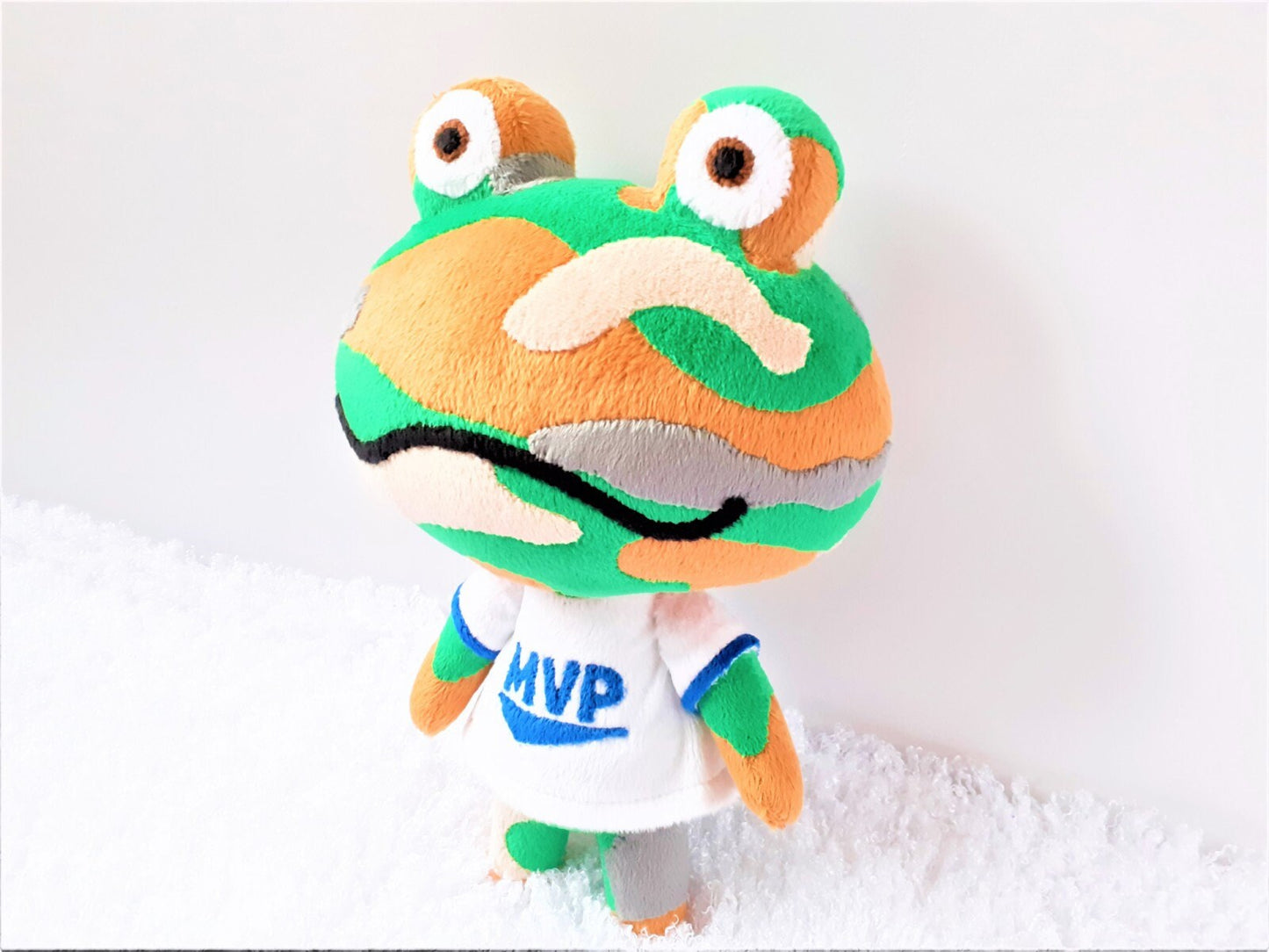 Handmade custom Camofrog the frog plushie