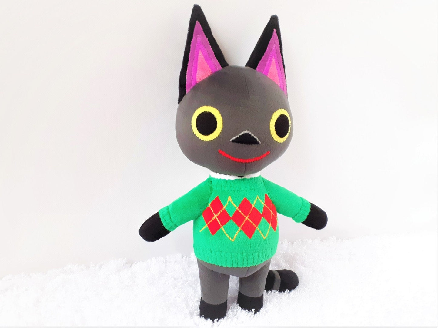 Custom stuffed Kiki Animal Crossing cat plush