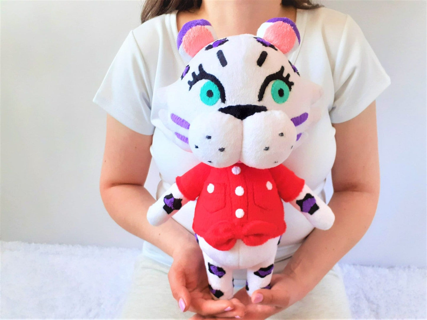 Handmade custom Bianca the white tiger ACNH plush