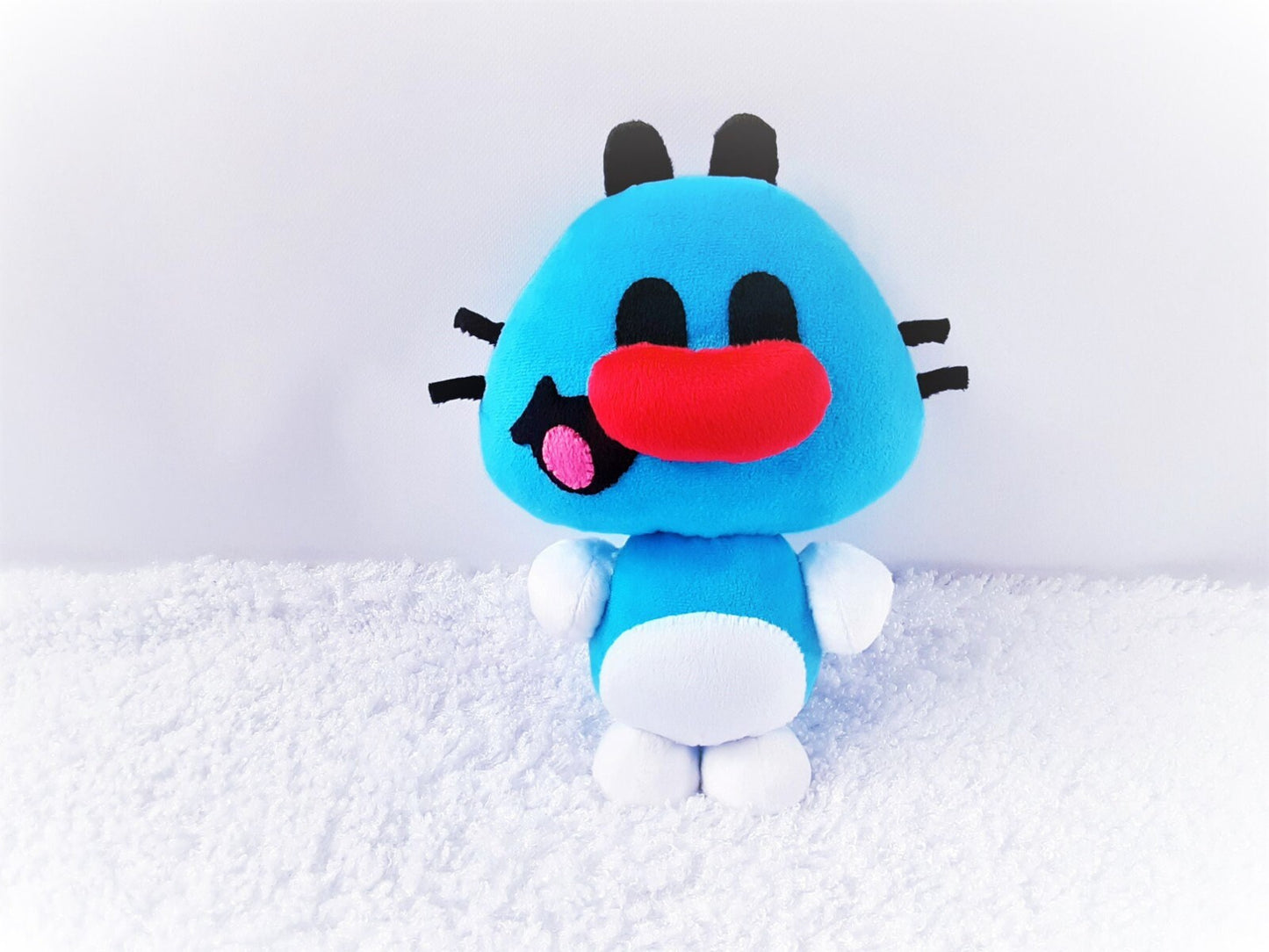 Cute blue cat plush