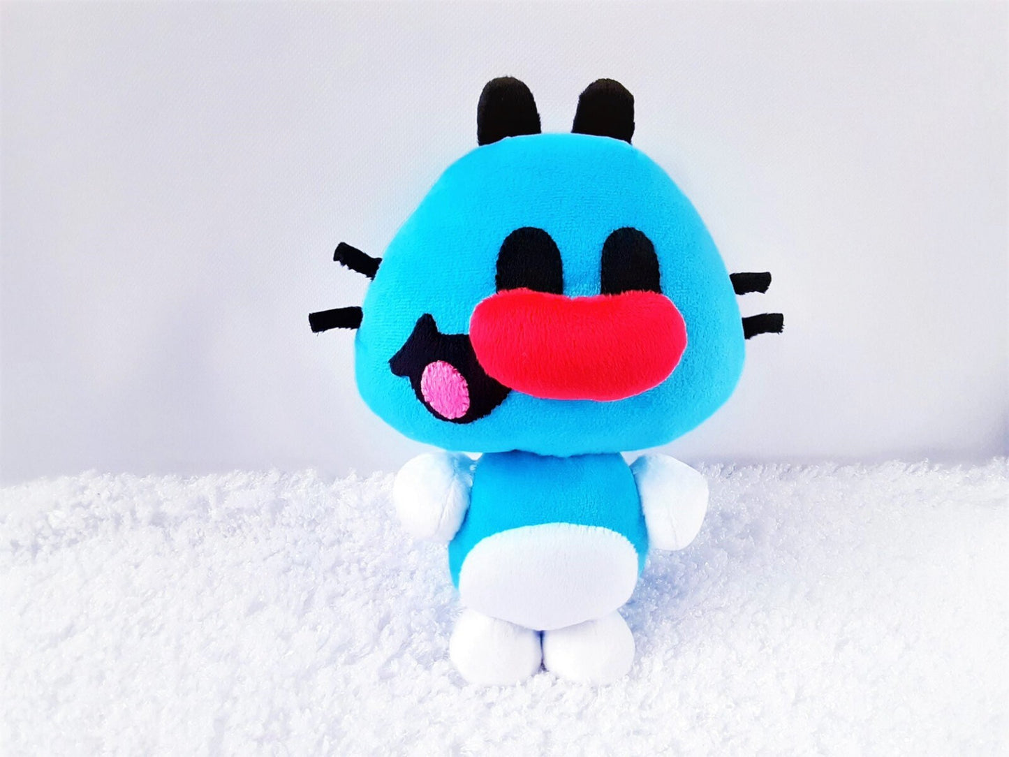 Cute blue cat plush